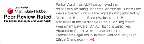 Parker Waichman LLP is an AV Rated Law Firm Under the Martindale Hubble Peer Review Rating System.